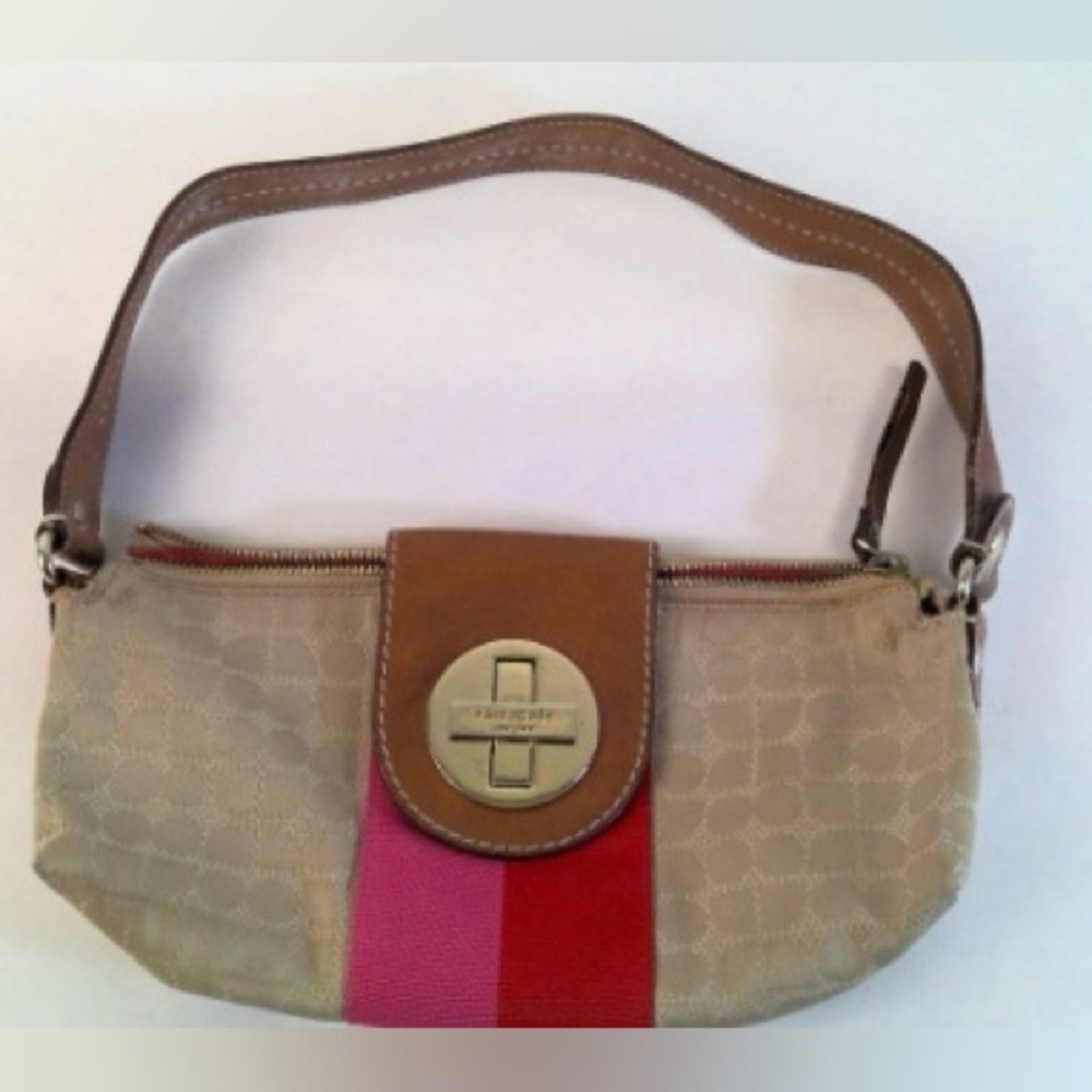 Kate Spade | Collector | Mini Shoulder Bag – Pink/Red Stripe – Gold Turn Lock